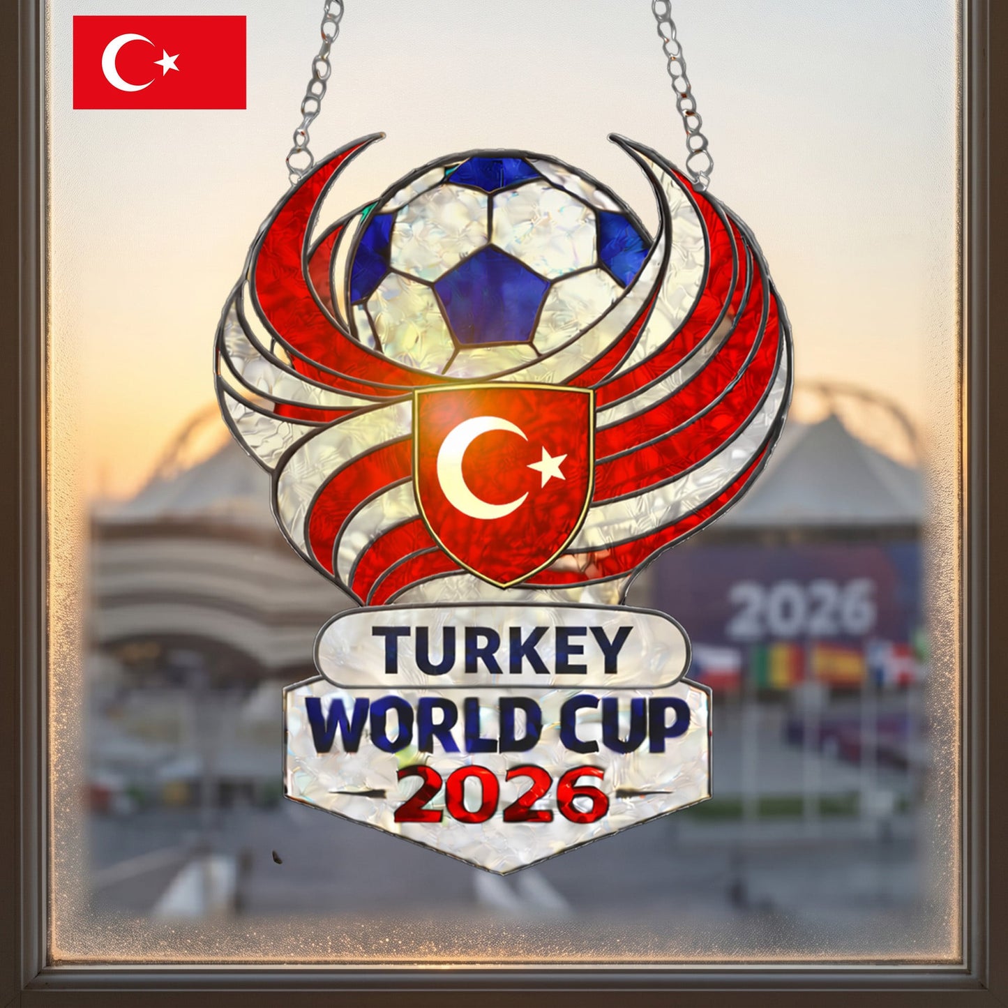 Turkey World Cup 2026 Suncatcher Turkey World Cup Squad Merch Bonus Dad Gifts - Pvr