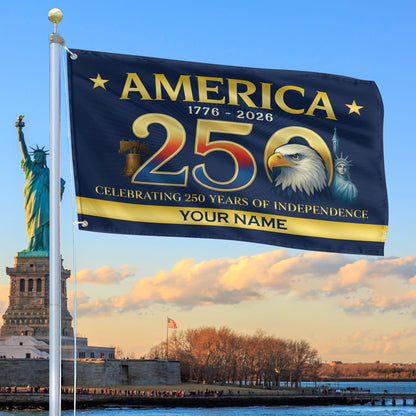 Custom America Celebrates 250Th Anniversary Flag Independence Day Merch Patriotic Yard Decor - Printvoro