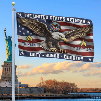 Custom The United States Veteran Flag 4Th Of July Merch Patriotic Yard Decor - Printvoro