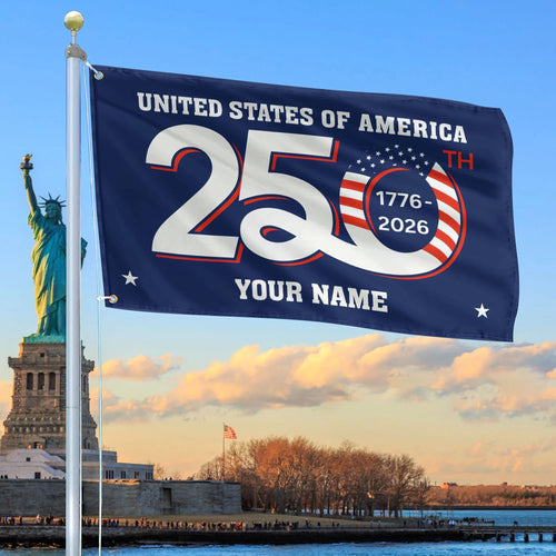 Custom United States Of America Flag 1776 2026 Merch Patriotic Yard Decor - Printvoro