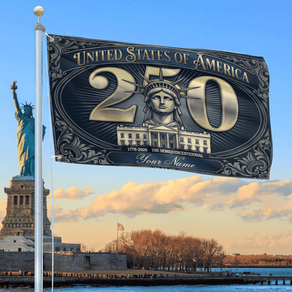 Custom USA 250 Years Of Defending Liberty Flag Semiquincentennial Merch Patriotic Lawn Decor - Printvoro
