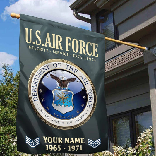 Custom Bald Eagle US Air Force Flag 1965 1971 Merch Outdoor Decor - Printvoro