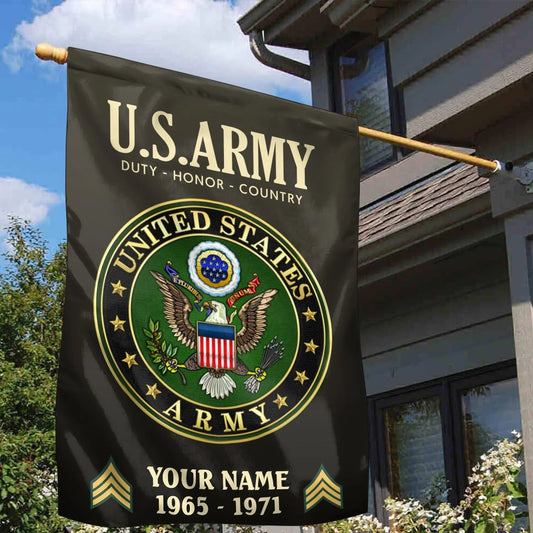 Custom US Army Bald Eagle Flag 1965 1971 Merch Patriotic Lawn Decor - Printvoro