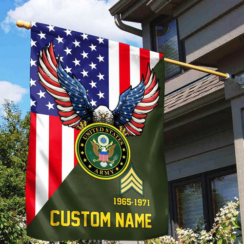 Custom US Army Bald Eagle Flag 1965 1971 Merch Patriotic Outdoor Decor - Printvoro