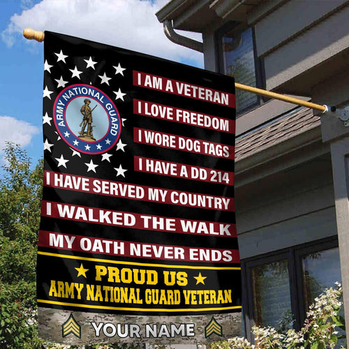 Custom Army National Guard Veteran Flag proud US Veteran Merch Lawn Decor - Printvoro