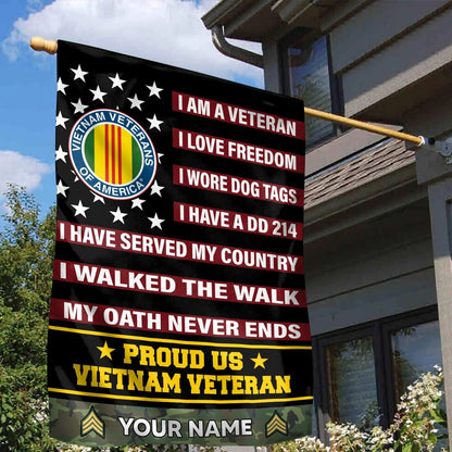 Custom Vietnam Veterans Of America Flag Proud Army Love Freedom Merch Patriotic Outdoor Decor - Printvoro