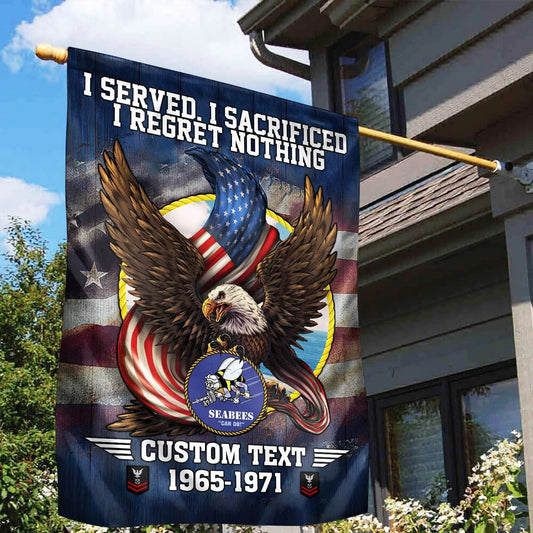 Custom I Served I Sacrificed Flag Bald Eagle Merch Patriotic Outdoor Decor - Printvoro