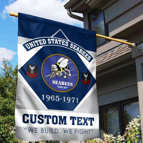 Custom United States Seabees Flag 1965 1971 Merchandise Lawn Decor - Printvoro