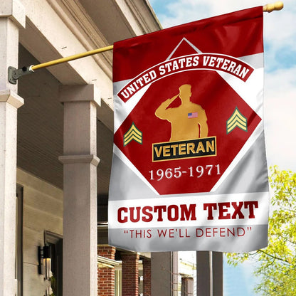 Custom United States Veteran This We'll Defend Flag 1965 1971 Merch Outdoor Decor - Printvoro