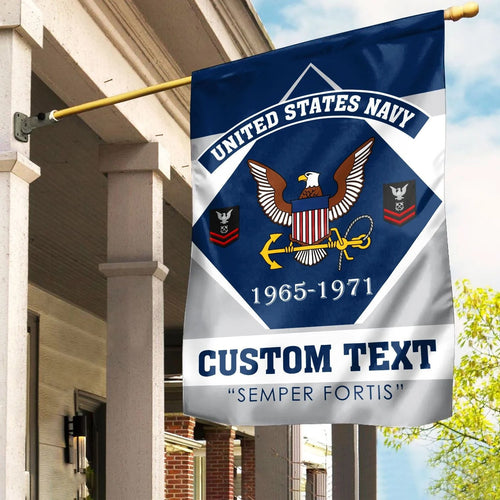 Custom US Navy Semper Fortis Flag 1965 1971 Merch Patriotic Yard Decor - Printvoro