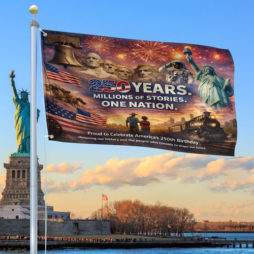 250 Years Millions Of Stories Flag Honoring History Merch Patriotic Lawn Decor - Printvoro