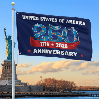 250 Years Of America Flag 4Th Of July Merch Patriotic Yard Decor - Printvoro