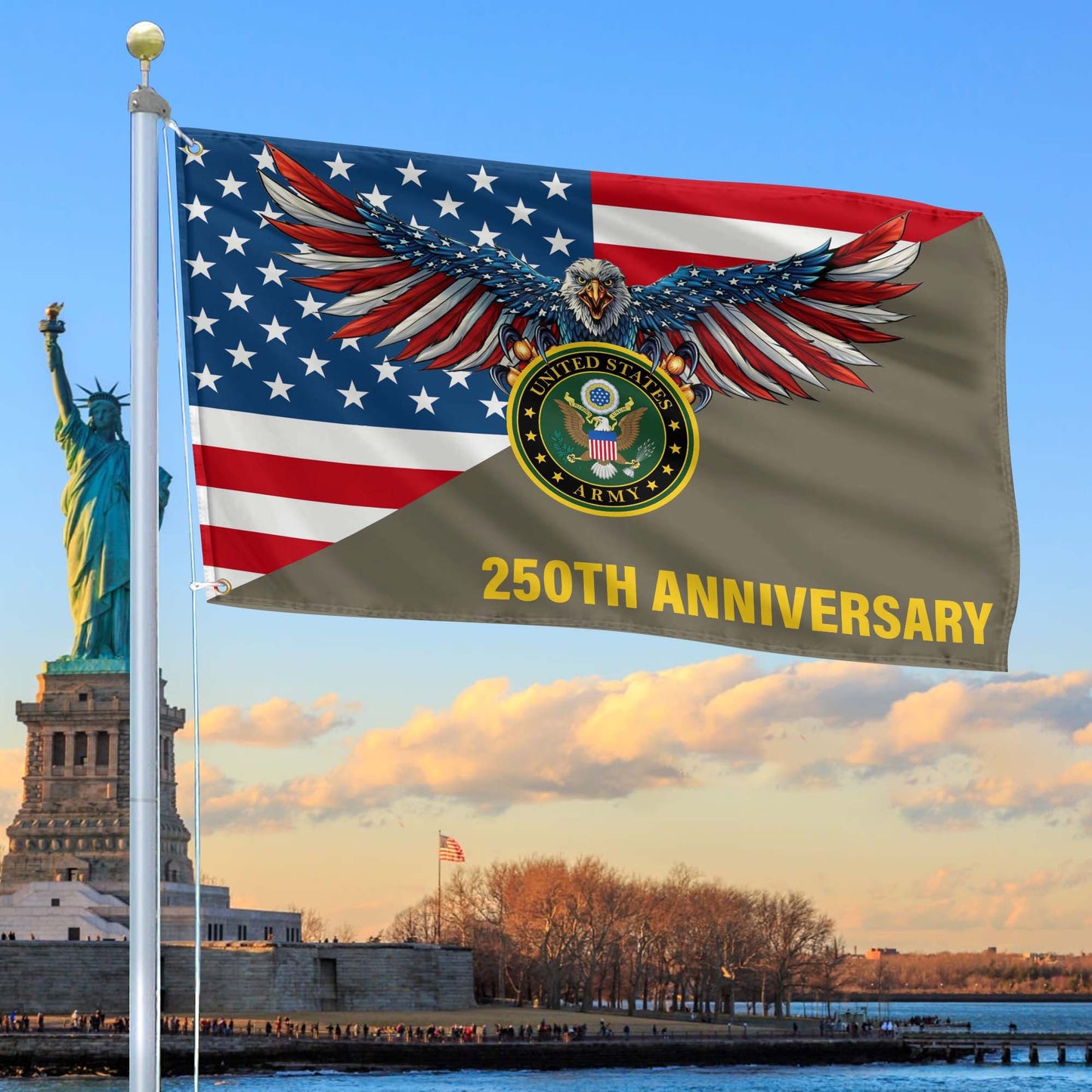 250 Years Of Defending Liberty Flag Memorial Day Banner Decor Patriotic Gifts - Printvoro