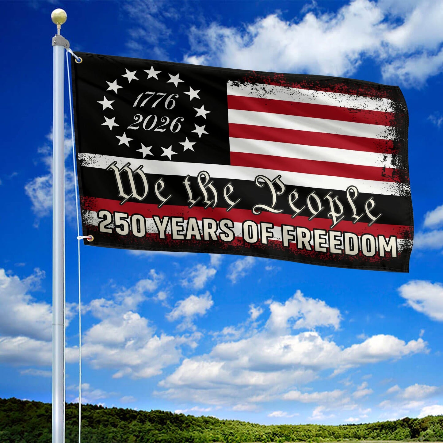 250 Years Of Freedom Flag 1776 2026 Merch Patriotic Yard Decor - Printvoro