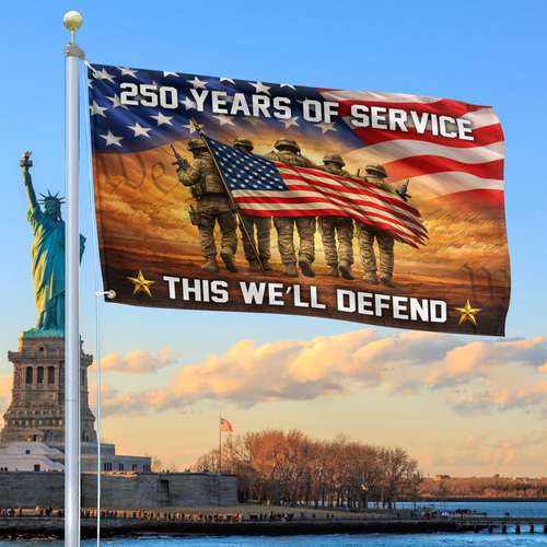 250 Years Of Service Flag Land Of The Free Merch Patriotic Yard Decor - Printvoro