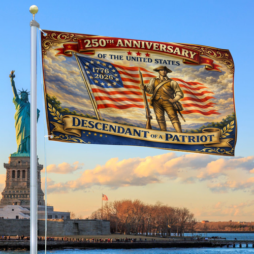250Th Anniversary Of United States Flag Descendant Of Patriot Merch Patriotic Indoor Decor - Printvoro