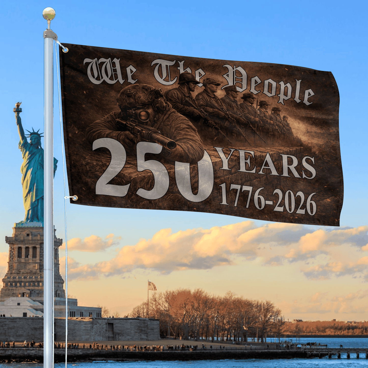 America Celebrates 250Th Anniversary Flag 1776 2026 Merch Patriotic Outdoor Decor - Printvoro