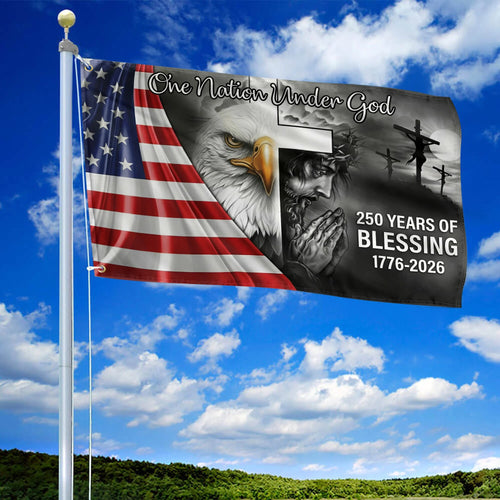 America Celebrates 250Th Anniversary Flag One Nation Under God Merch Patriotic Lawn Decor - Printvoro