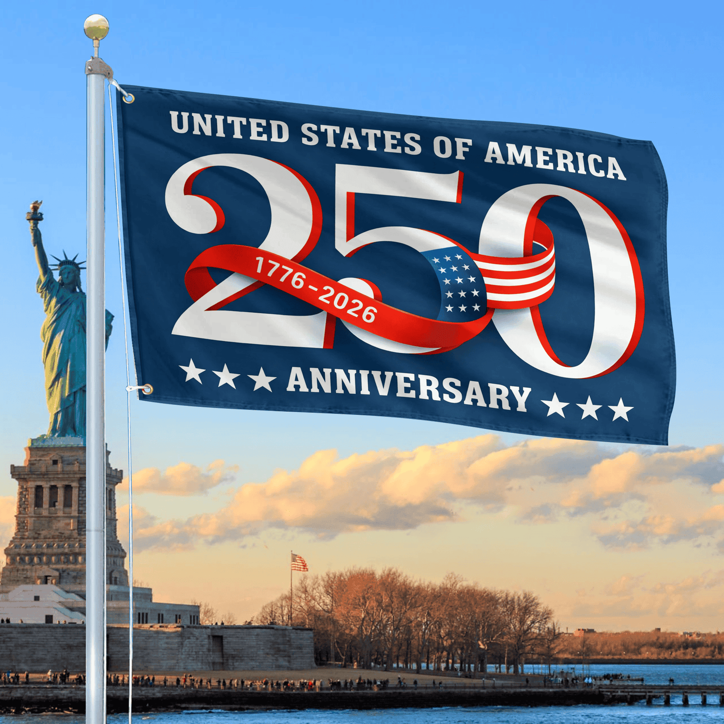 American 250 Years Birthday Flag 4Th Of July Apparel Merch Patriotic Yard Decor - Printvoro