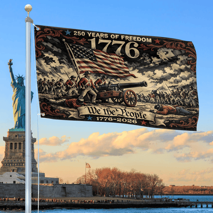 American 250 Years Birthday Flag We The People Merch Patriotic Indoor Decor - Printvoro