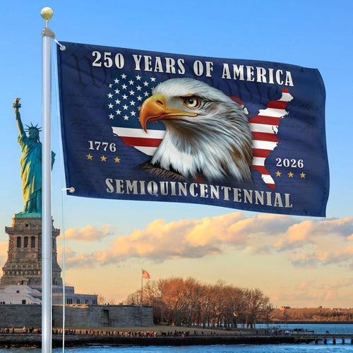 Bald Eagle 250 Years Of America Flag Semiquincentennial Merch Patriotic Lawn Decor - Printvoro