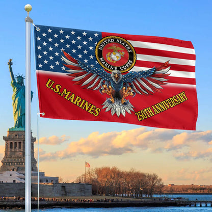 Bald Eagle America 250Th Anniversary Flag US Marines Merch Patriotic Indoor Decor - Printvoro