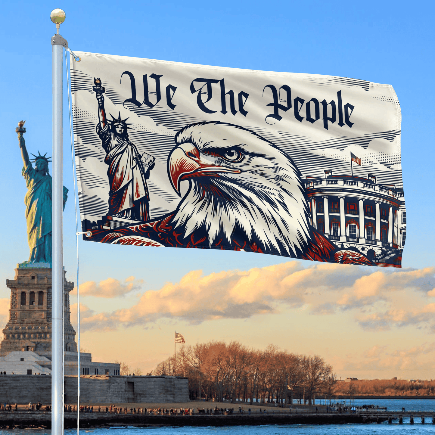 Bald Eagle We The People Flag 4Th Of July Merch Patriotic Yard Decor - Printvoro