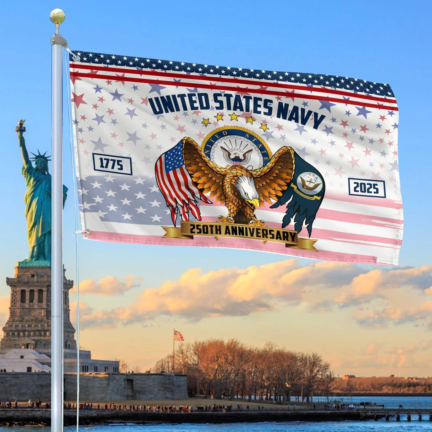 United States Navy Flag 250Th Anniversary Merch Patriotic Indoor Decor - Printvoro