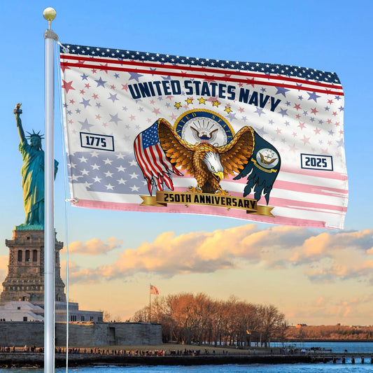 United States Navy Flag 250Th Anniversary Merch Patriotic Indoor Decor - Printvoro
