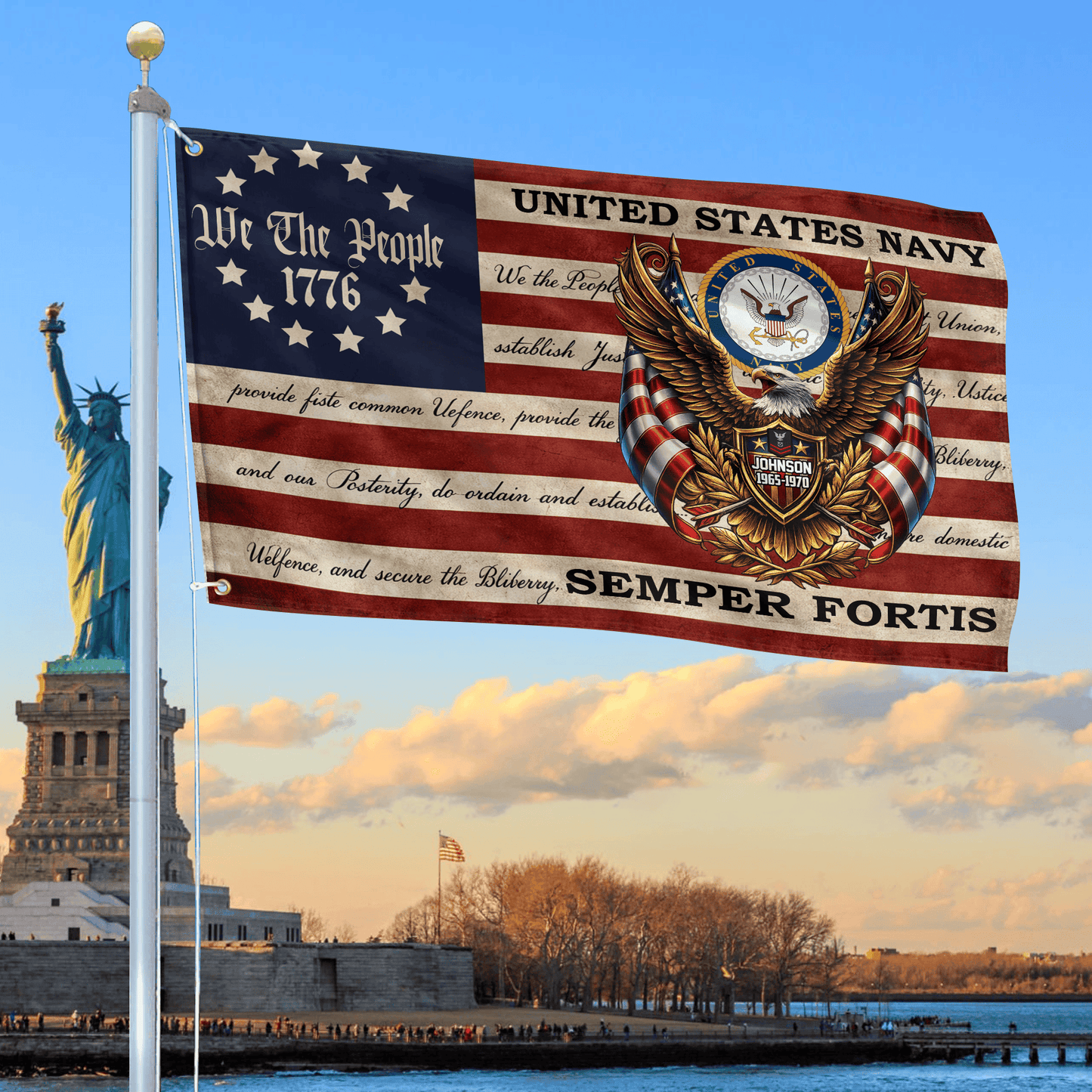 United States Navy Flag We The People Merch Patriotic Indoor Decor - Printvoro