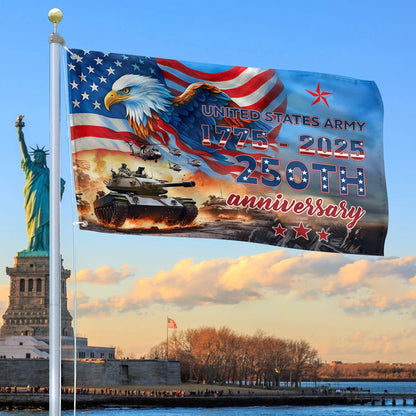 US Army 250 Years Of Defending Liberty Flag 1775 2026 Merch Patriotic Lawn Decor - Printvoro