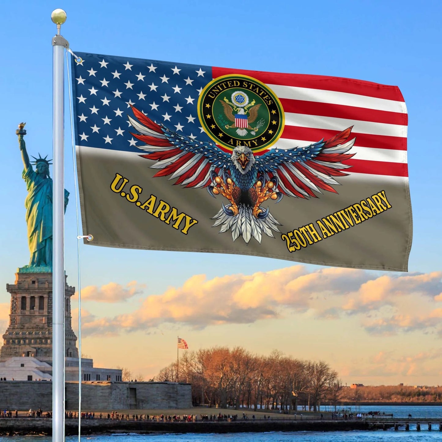 US Army 250Th Anniversary Flag Freedom Day Merch Patriotic Lawn Decor - Printvoro