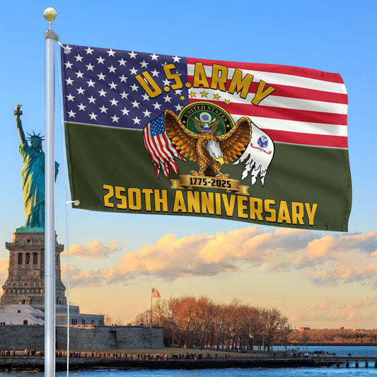 US Army American 250 Years Birthday Flag 4Th Of July Merch Patriotic Indoor Decor - Printvoro