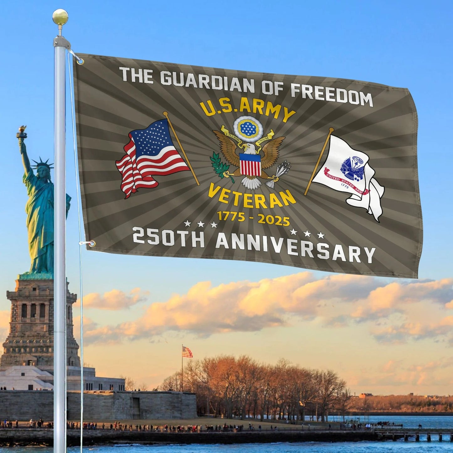 US Army The Guardian Of Freedom Flag Independence Day Merch Patriotic Yard Decor - Printvoro