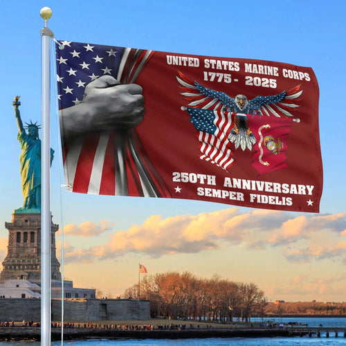 US Marine Corps 250Th Anniversary Flag Freedom Day Merch Patriotic Indoor Decor - Printvoro