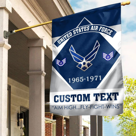 Custom United States Air Force Flag Proud USAF Veteran 1965 1971 Merch Yard Decor - Printvoro