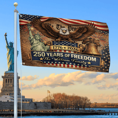 USA 250 Years Of Freedom Flag 4Th Of July Banner Decor Gifts For Patriotic Dad - Printvoro