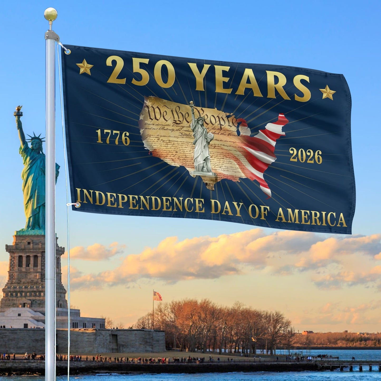 USA 250 Years Of Independence Flag 4Th Of July Banner Decor Patriotic Gift Ideas - Printvoro