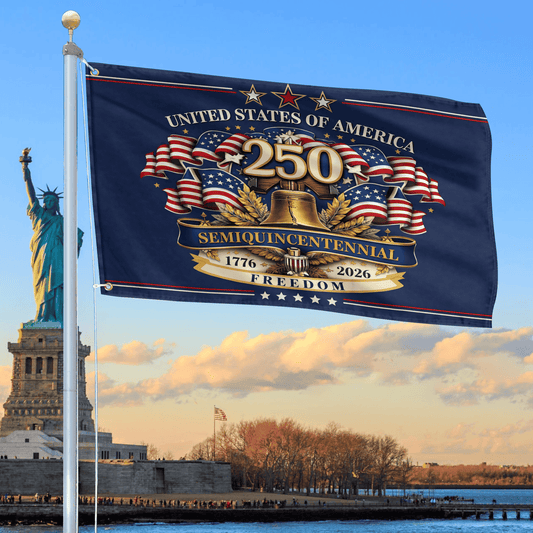 USA 250 Years Of Liberty Flag Freedom Day Merch Patriotic Indoor Decor - Printvoro