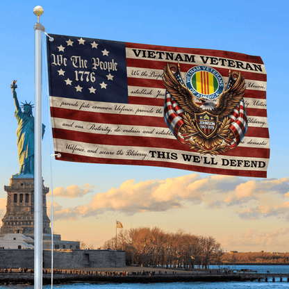 Vietnam Veteran This We'll Defend Flag We The People Merch Patriotic Indoor Decor - Printvoro