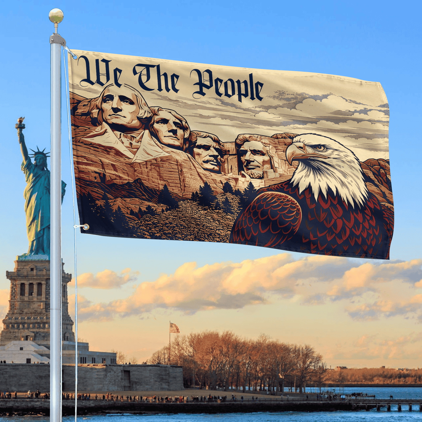 We The People Flag Bald Eagle Merch Patriotic Outdoor Decorations - Printvoro