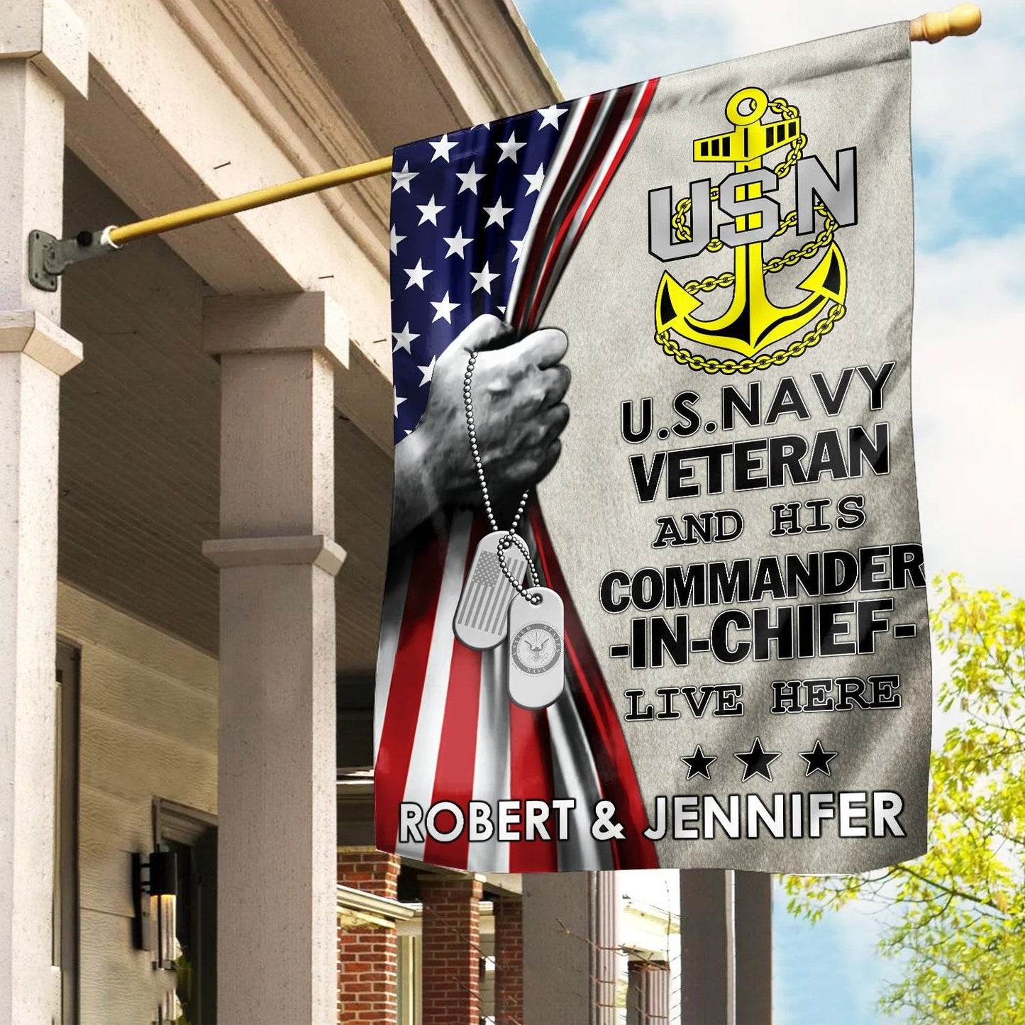 250 Years Of America Flag Proud Army Outdoor Decor Gift For US Navy Veteran - Printvoro