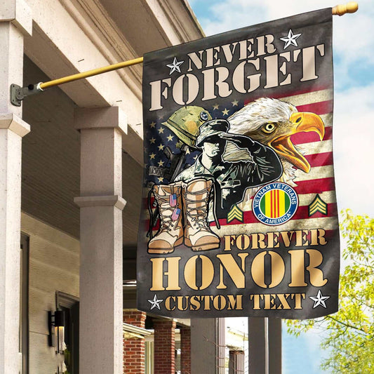 Never Forget Forever Honor Flag Vietnam Veterans Of America Merch Patriotic Yard Decor - Printvoro