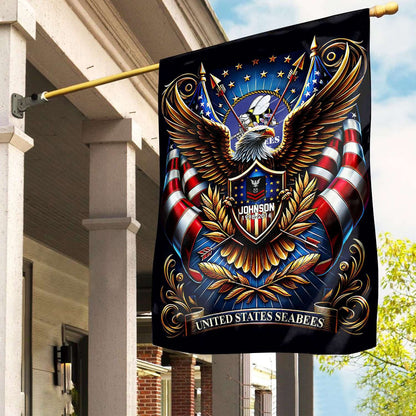 United States Seabees Flag Eagle Military Merch Patriotic Outdoor Decor - Printvoro