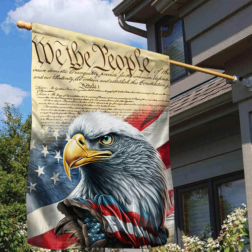 USA 250 Years Of Freedom Flag Bald Eagle Merch Patriotic Yard Decor - Printvoro