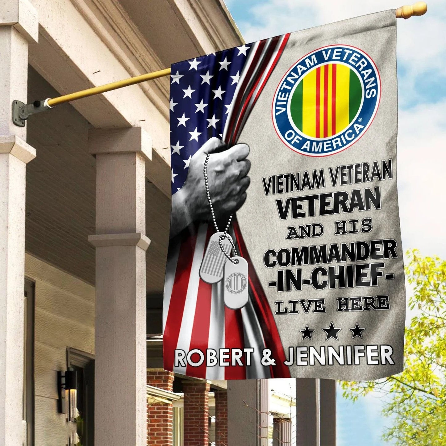 Vietnam Veterans Of America Flag Proud Military US Flag Merch Patriotic Lawn Decor - Printvoro