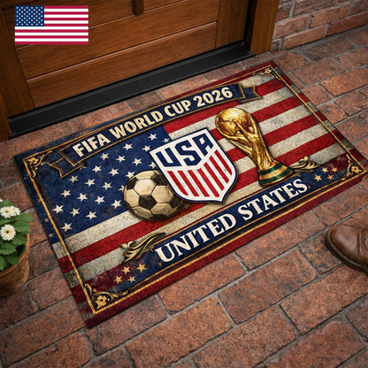 USA 2026 Football World Cup Doormat USA Soccer Team Merch Birthday Presents For Dad - Pvr