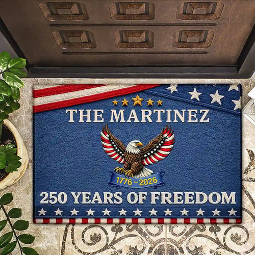 Custom USA 250 Years Of Freedom 1776 2026 Doormat July 4 Decorations Gift For Patriots - Pvr
