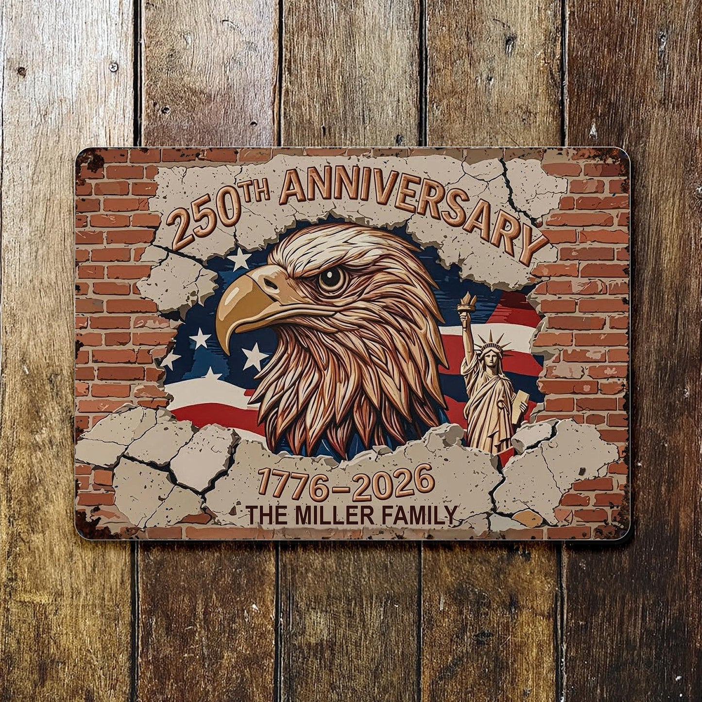 Custom America 250Th Anniversary 1776 2026 Metal Sign 4Th Of July Decor Gift For Patriots - Pvr