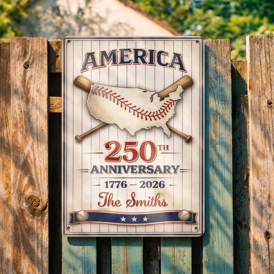 Personalized America 250Th Anniversary 1776 2026 Metal Sign 4Th Of July House Decor Gift Ideas - Pvr